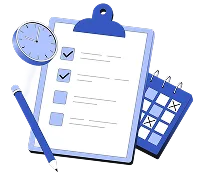 Clipboard and calendar — eligibility illustration